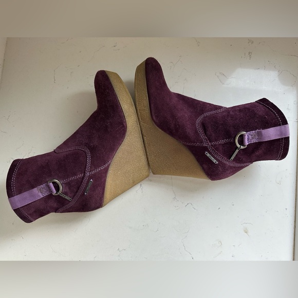 DIESEL Ankle Suede Wedge Booties Size 9 - Picture 6 of 8